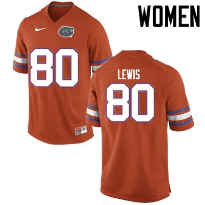 Women's Florida Gators #80 Cyontai Lewis NCAA Nike Orange Authentic Stitched College Football Jersey OYM0062SZ